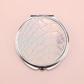 Brilliant PU Glitteβ¨Eco-Friendly Leather, Dreamy Pattern Printing, 70*70mm Round Makeup Mirror, Colorful and Availableπ, the First Choice for Gift Giving, Create Personalized Makeup